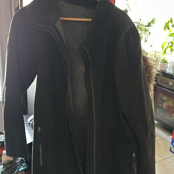 Danier suede coat with warm wool lining. In great used condition. - Picture 1 of 7